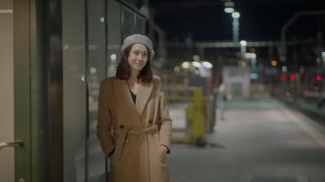 Confident Female Person Standing Out Of The Crowd Brainstorming Ideas video