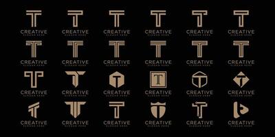 set of letter t logo design template vector