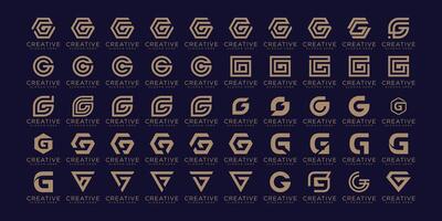 Set of abstract initial letter G logo template vector