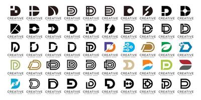 Set of creative letter D logo design template vector