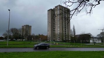 High Angle Footage of Downtown and City Centre of Stevenage City of England United Kingdom. Feb 23rd, 2024 video