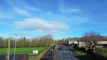 High Angle Footage of Downtown and City Centre of Stevenage City of England United Kingdom. Feb 23rd, 2024 video