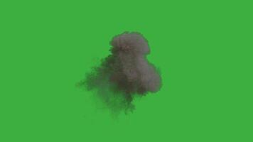 Aerial explosion on green background video