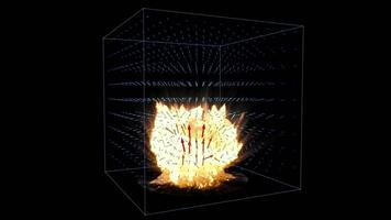 calor mapa seta simulação com fogo explosão video