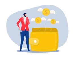 inflation,business man or businessman with no money in pockets.unemployment due to the economic crisis Bankruptcy and debt. Finance. Vector illustration.