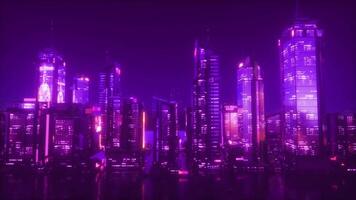 futuristisch Sci-Fi Stadt Aussicht Hintergrund Schleife video