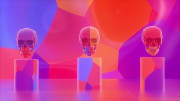 kleurrijk abstract achtergrond met vloeiende helling schedels video