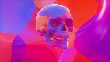 Colorful Abstract Background of Floating Skull video