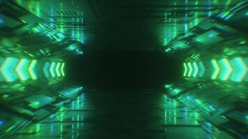 Sci-Fi Digital Neon Glowing Tunnel Futuristic Backdrop Loop video