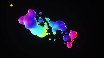 colorida metaball fluindo formas fundo ciclo video