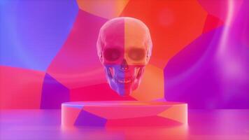 Colorful Skull Abstract Motion Design Background Loop video