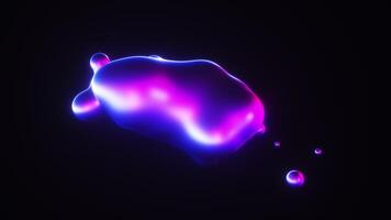 Flowing colorful neon glowing metaball shapes background video