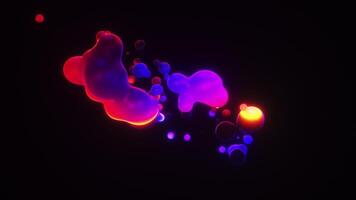 Flowing of glowing colorful metaball shapes backdrop loop video