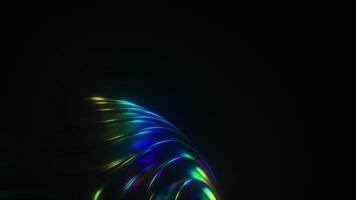 neon lysande mörk regnbågsskimrande form morphing trogen bakgrund video