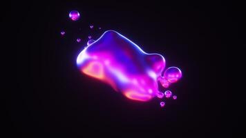 Neon Glowing Gradient Metaball Flowing Shape Background Loop video