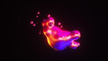 Neon Glowing Gradient Metaball Shapes Morphing Background Loop video