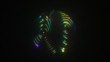 Neon Glowing Dark Iridescent Abstract Form Futuristic Background video