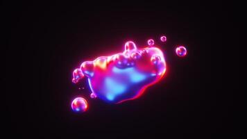 Neon Glowing Gradient Metaball Flowing Shape Background video