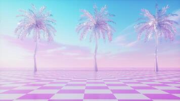 Side Scrolling Palm Trees Synthwave Background Loop video