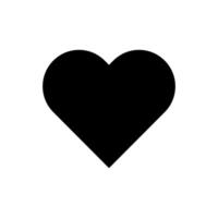 icono con un negro corazón en un blanco antecedentes vector