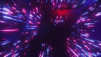 néon brilhando cordas Sombrio fundo ciclo video