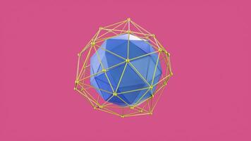 Rotating Geometric Sphere 3D Object Abstract Background video