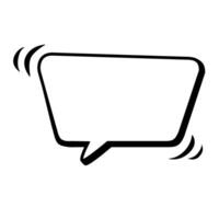 Vector abstract square speech bubble for words and text. Black doodle hand drawn. Isolated Ink drawn dialogue sketch for design, comics and web banners