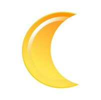 Cute night vector isolated weather app icon with bright yellow moon. Interface elements in flat design. Minimal cartoon illustration for design web banner and greeting card