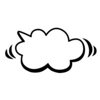 Vector abstract rounded speech bubble for words and text in the form of cloud. Black doodle hand drawn. Isolated Ink drawn dialogue sketch for design.