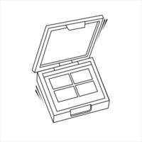 Vector black white outline eye shadow. Isolated contour cosmetic illustration side view. Drawn makeup icon. For design, cards and banner