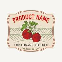 tomato label in vintage style vector