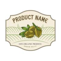 olive oil label in rustic style vector