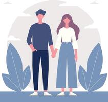 Illustration of a Couple holding hands vector