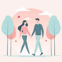 ilustración de un Pareja participación manos vector