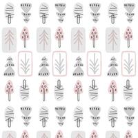 Seamless pattern in Scandinavian style Simple pattern with trees Hand drawn vector
