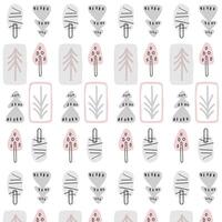 Seamless pattern in Scandinavian style Simple pattern with trees Hand drawn vector