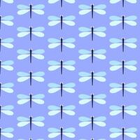 Seamless pattern with dragonflies in Scandinavian style for printing on fabric and wrapping paper. vector