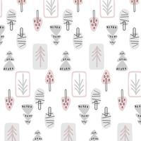 Seamless pattern in Scandinavian style Simple pattern with trees Hand drawn vector