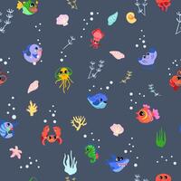 Marine seamless pattern for printing on fabric and wrapping paper. vector