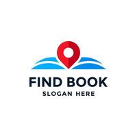 Book point logo design template. Education icon with pin combination. Concept of bookstore pointer symbol, library, school, university, etc. vector