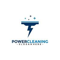 Power Cleaning Logo Vector. Creative Cleaning Logo Template Design. vector