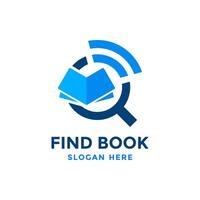 Find book logo design template. Online reading book symbol. Education media concept. vector