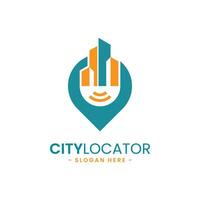 City locator logo design template. Creative gps map point location symbol concept. vector