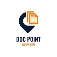 Document point logo design template. Review search icon vector, concept of analysing, correcting, evaluating, surveying, etc. vector