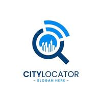 City locator logo design template. Creative gps map point location symbol concept. vector