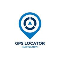 Gps locator logo design template. Compass and gps map location icon vector combination. Creative compass logo symbol concept.