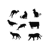 Animal silhouettes vector illustration. Isolated in white background.