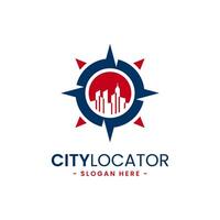 City locator logo design template. Creative gps map point location symbol concept. vector