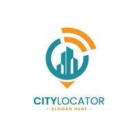 City locator logo design template. Creative gps map point location symbol concept. vector