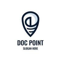 Document point logo design template. Review search icon vector, concept of analysing, correcting, evaluating, surveying, etc. vector